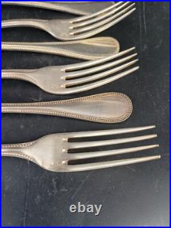 CHRISTOFLE MODÈLE PERLES COUVERT MÉTAL ARGENTÉ 6 FOURCHETTES DE TABLE Lg 20.5cm