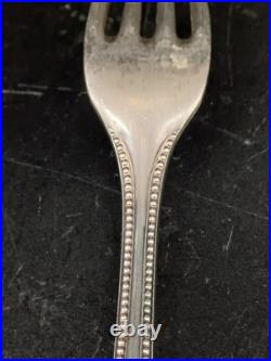 CHRISTOFLE MODÈLE PERLES COUVERT MÉTAL ARGENTÉ 6 FOURCHETTES DE TABLE Lg 20.5cm