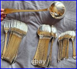 CHRISTOFLE Ménagère art déco 37 pièces métal argenté Modèle BOREAL Luc LANEL