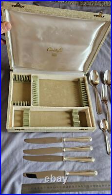 CHRISTOFLE Ménagère métal argenté en coffret 6 personnes Modèle coquille BERAIN