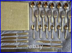 CHRISTOFLE Ménagère métal argenté en coffret 6 personnes Modèle coquille BERAIN