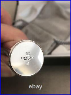 CHRISTOFLE Pinceau Maquillage Blush -Métal argenté Modèle ARIA -L. 8 Cm -NEW