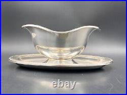 CHRISTOFLE Saucière en métal argenté modèle Perles Vintage gravy bowl