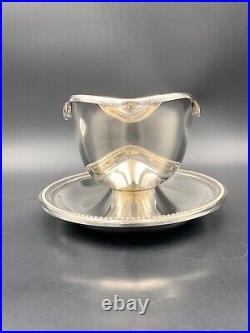 CHRISTOFLE Saucière en métal argenté modèle Perles Vintage gravy bowl