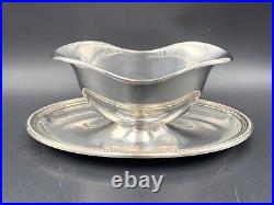 CHRISTOFLE Saucière en métal argenté modèle Perles Vintage gravy bowl