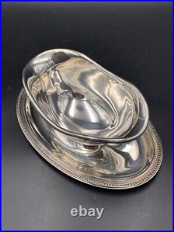 CHRISTOFLE Saucière en métal argenté modèle Perles Vintage gravy bowl