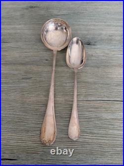 CHRISTOFLE ménagère 38 pcs modèle Rubans métal Argenté Argenterie Vintage