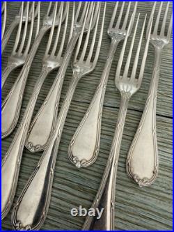 CHRISTOFLE ménagère 38 pcs modèle Rubans métal Argenté Argenterie Vintage