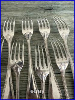 CHRISTOFLE ménagère 38 pcs modèle Rubans métal Argenté Argenterie Vintage