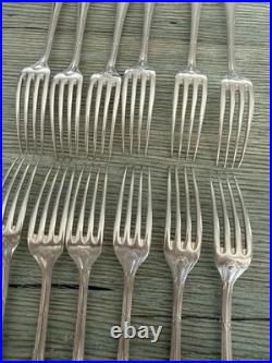 CHRISTOFLE ménagère 38 pcs modèle Rubans métal Argenté Argenterie Vintage