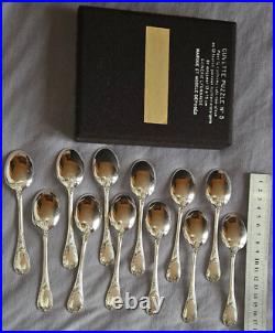 CHRISTOFLE modèle MARLY Cuvette puzzle de 12 cuillères à glace en métal argenté