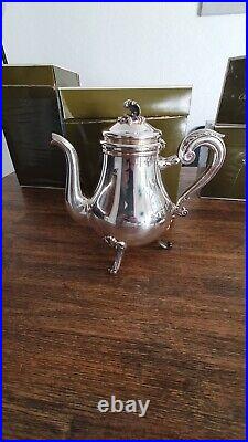 CHRISTOFLE modèle PompadourService à thé et café en métal argenté (4 pièces)