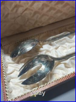 CHRISTOFLE modèle RUBANS CROISÉS métal argenté Cuillères MOKA/Couverts à salade