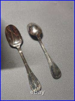 CHRISTOFLE modèle RUBANS CROISÉS métal argenté Cuillères MOKA/Couverts à salade