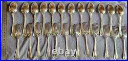 CHRISTOFLE modèle SPATOURS 12 couverts de ménagère métal argenté Monogramme BB