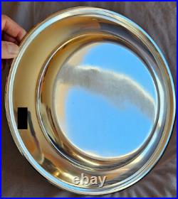 CHRISTOFLE plat rond en métal argenté modèle à 4 filets contours belle brillance CHRISTOFLE plat rond en métal argenté modèle à 4 filets contours belle brillance