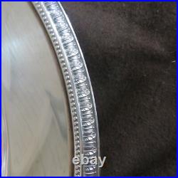 CHRISTOFLE plat rond en métal argenté modèle malmaison