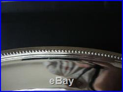 CHRISTOFLE très grand plat ovale en métal argenté modèle perle L 50 cm