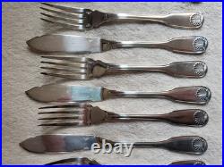 COUVERTS à POISSON métal argenté CHRISTOFLE modèle ARCANTIA vendome coquille