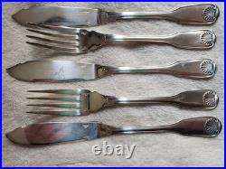 COUVERTS à POISSON métal argenté CHRISTOFLE modèle ARCANTIA vendome coquille