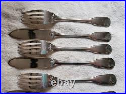 COUVERTS à POISSON métal argenté CHRISTOFLE modèle ARCANTIA vendome coquille