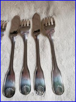 COUVERTS à POISSON métal argenté CHRISTOFLE modèle ARCANTIA vendome coquille