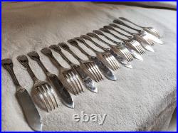 COUVERTS à POISSON métal argenté CHRISTOFLE modèle ARCANTIA vendome coquille