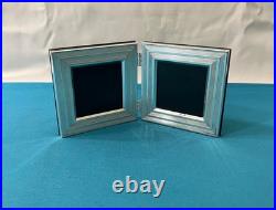 Cadre porte photo double CHRISTOFLE modèle FILET métal argenté 16,5x8 cm