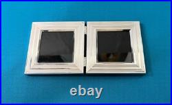Cadre porte photo double CHRISTOFLE modèle FILET métal argenté 16,5x8 cm