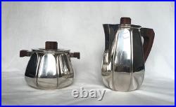 Cafetiere Sucrier Christofle Rare Modele Liberia 1927 Metal Argente Art Deco