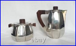 Cafetiere Sucrier Christofle Rare Modele Liberia 1927 Metal Argente Art Deco