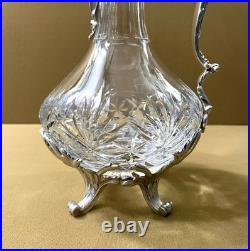Carafe aiguière / verseuse cristal et métal argenté modèle ROCAILLE MARLY 25 cm