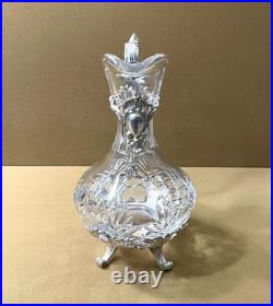 Carafe aiguière / verseuse cristal et métal argenté modèle ROCAILLE MARLY 25 cm