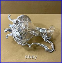 Carafe aiguière / verseuse cristal et métal argenté modèle ROCAILLE MARLY 25 cm