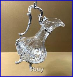 Carafe aiguière / verseuse cristal et métal argenté modèle ROCAILLE MARLY 25 cm