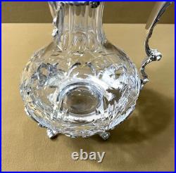 Carafe aiguière / verseuse cristal et métal argenté modèle ROCAILLE MARLY 25 cm