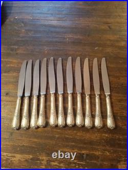 Christofle 11 Couteaux De Table Metal Argenté Modèle Marly (M5)