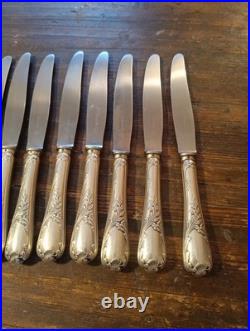 Christofle 11 Couteaux De Table Metal Argenté Modèle Marly (M5)