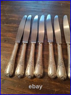 Christofle 11 Couteaux De Table Metal Argenté Modèle Marly (M5)