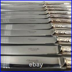 Christofle 11 grand couteaux de table métal argenté-modèle Pompadour-245mm