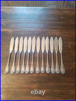 Christofle 12 Couteaux A Poisson Modèle Marly Metal Argenté (M5)