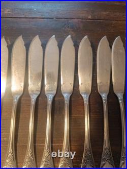 Christofle 12 Couteaux A Poisson Modèle Marly Metal Argenté (M5)