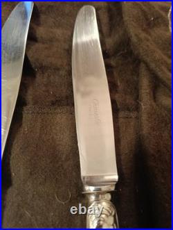 Christofle 12 Couteaux De Table Metal Argenté Modèle Marly Dans Housse M2