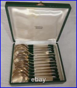 Christofle 12 Cuilleres A Glace Metal En Argente Modele Boreal En Coffret