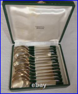 Christofle 12 Cuilleres A Glace Metal En Argente Modele Boreal En Coffret