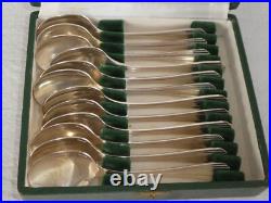 Christofle 12 Cuilleres A Glace Metal En Argente Modele Boreal En Coffret