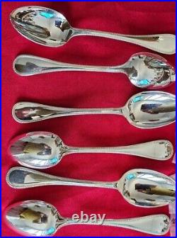 Christofle 12 Cuillères de Table en Argent Plaqué Modèles Perles Silver Silber