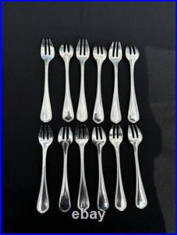 Christofle 12 Fourchettes À Huître Métal Argenté Modèle Spatour