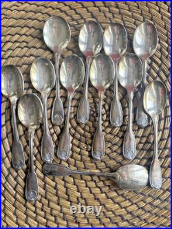 Christofle 12 cuillères a sorbet modele Vendôme coquille metal argenté poincon