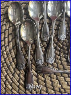 Christofle 12 cuillères a sorbet modele Vendôme coquille metal argenté poincon